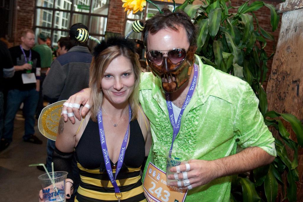 a man and woman posing for a picture