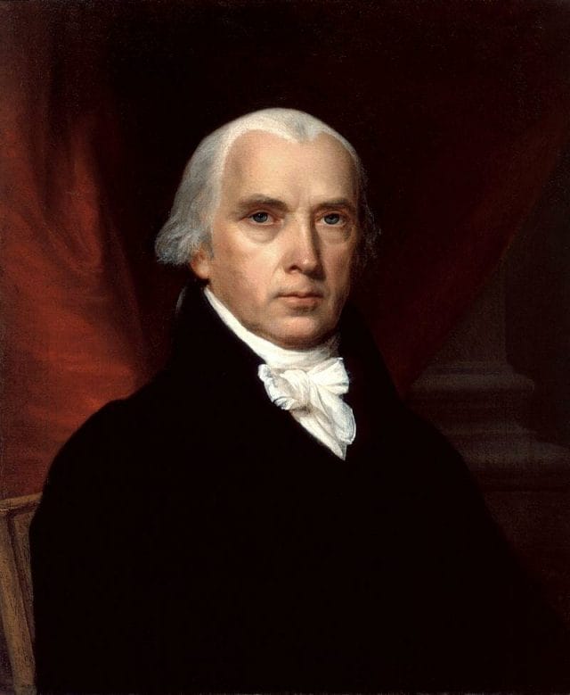 James Madison in a black suit