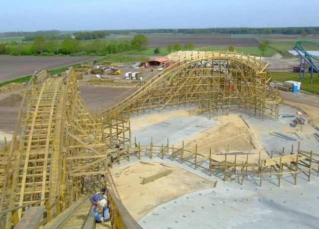 a high angle view of a construction site