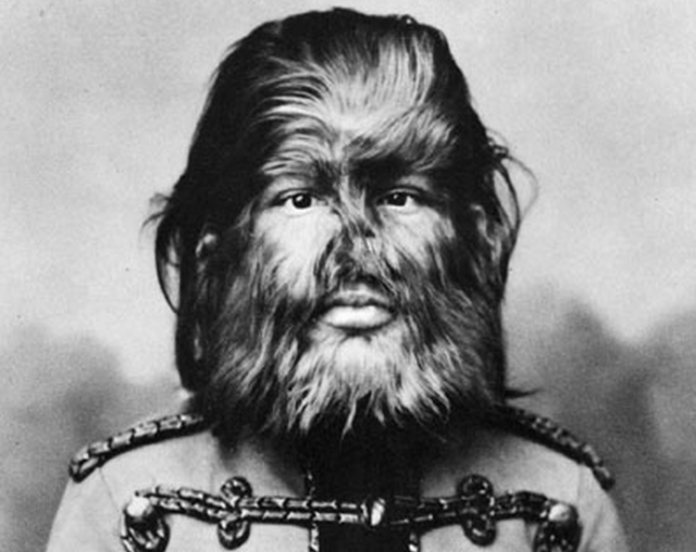 a monkey with a chain around its neck