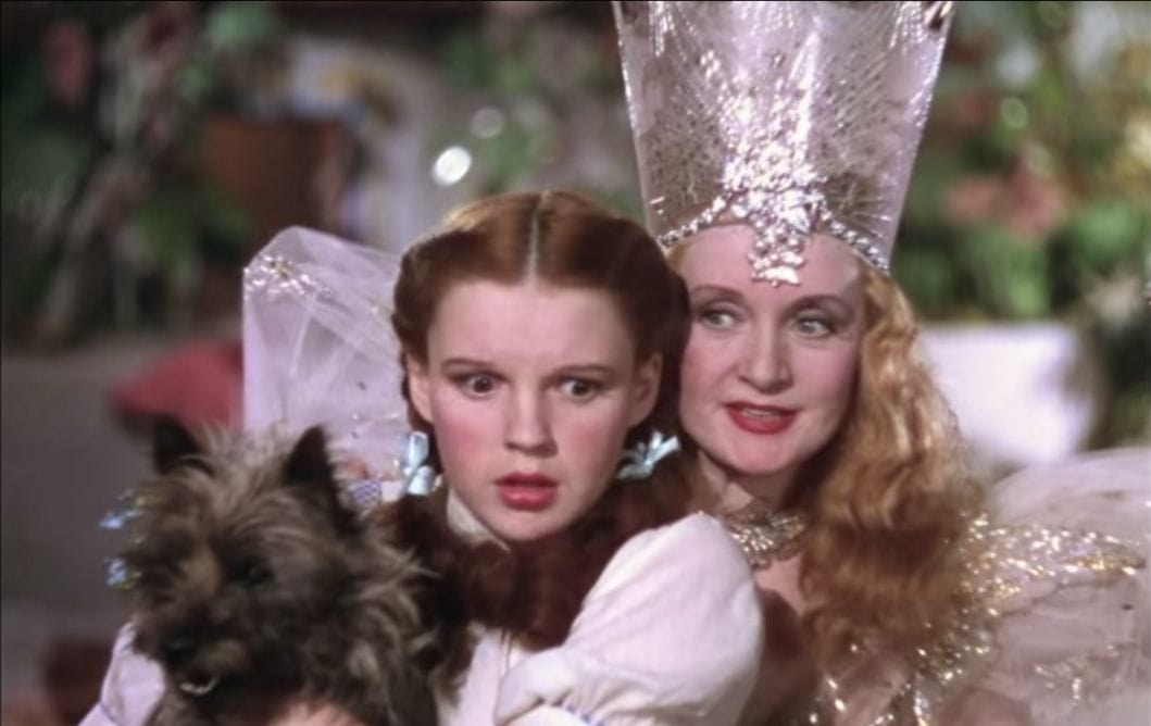 Judy Garland, Billie Burke wearing clothing