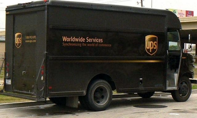 a black van with white text