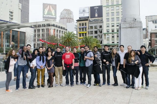 a group of people posing for a photo