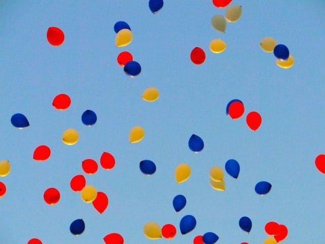 a group of colorful balloons