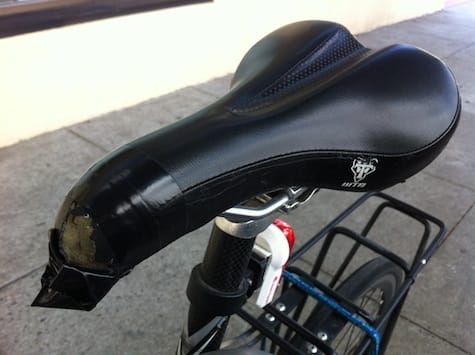 a black bicycle seat