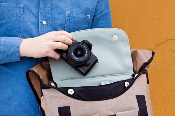 a person holding a camera