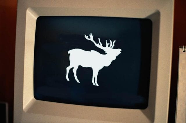 a television screen with a cartoon