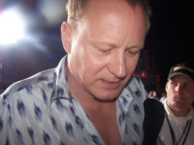 Stellan Skarsgard with a serious expression