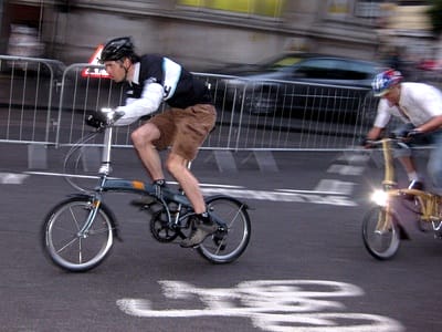 a person riding a bicycle