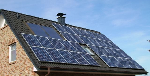 a solar panel on a roof