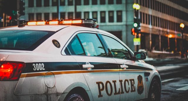 a police car on the street