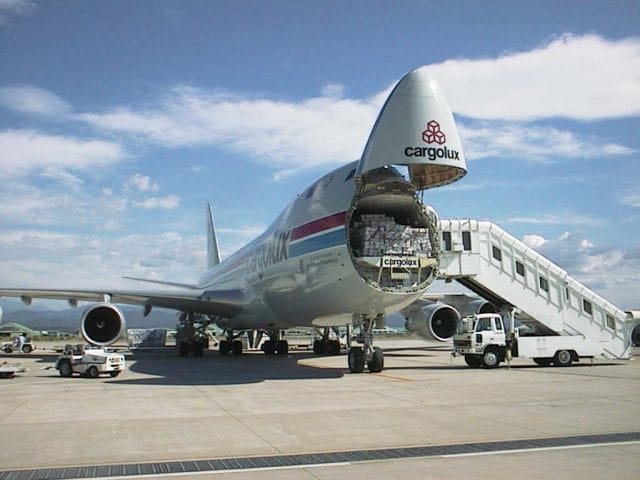 a plane with a trailer