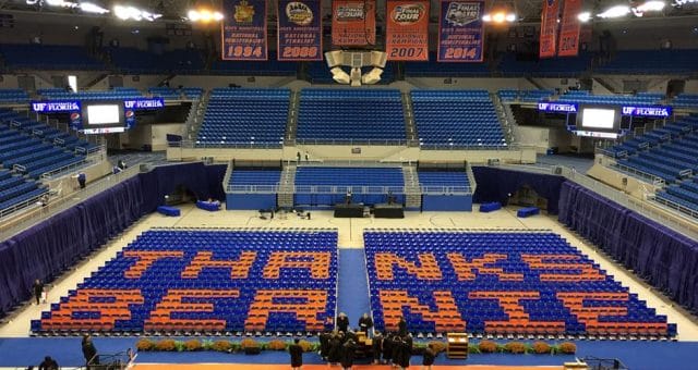 a large arena with people in it