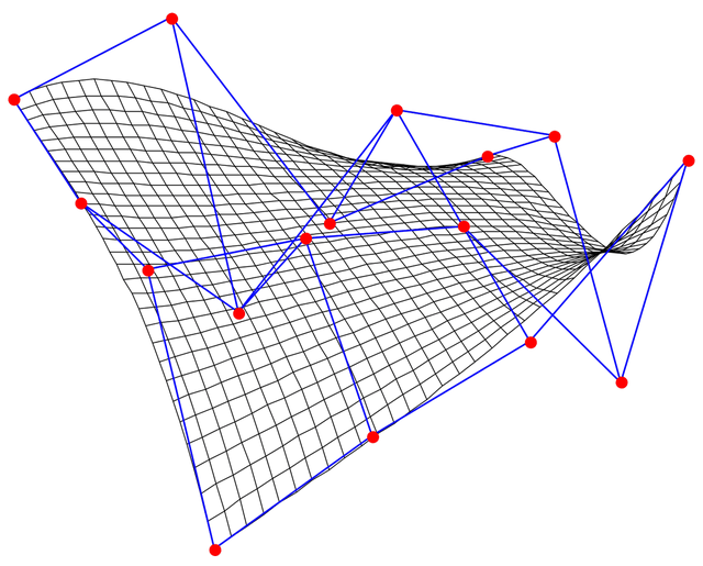 a blue screen with red lights