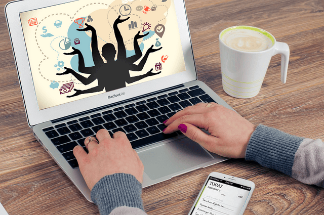 a person using a laptop