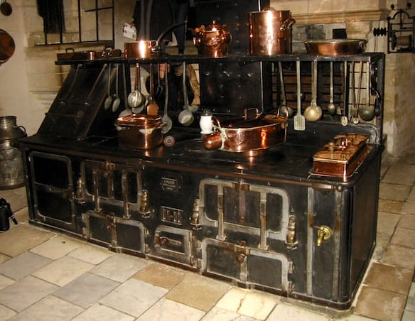a large antique stove