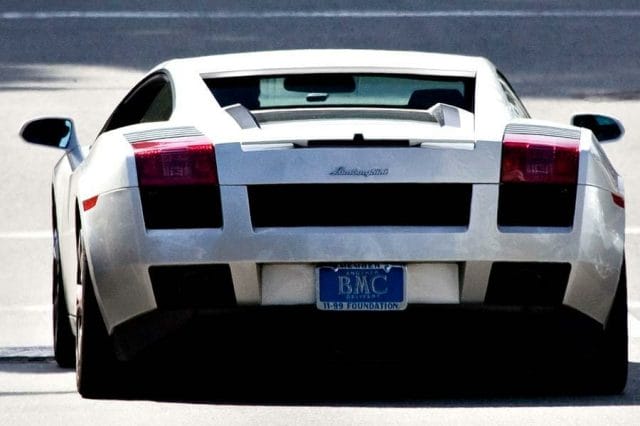 the back of a white car