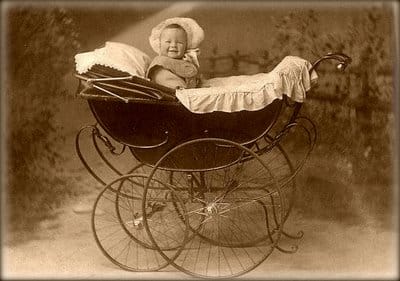 a person in a carriage