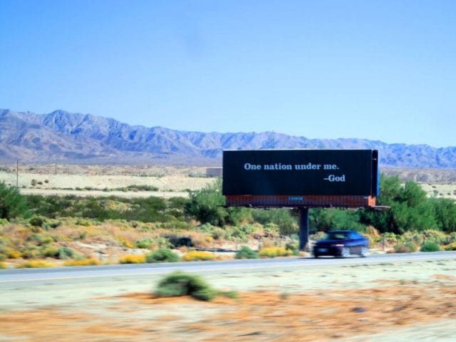 a car driving on a road