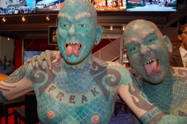 a couple of people wearing clothing