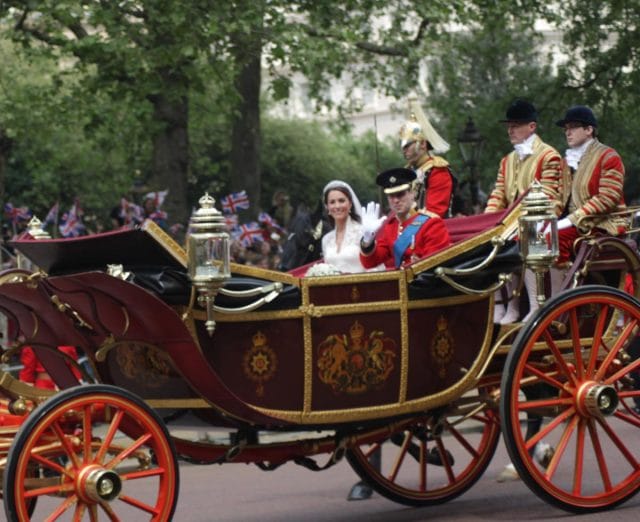 a group of people in a carriage