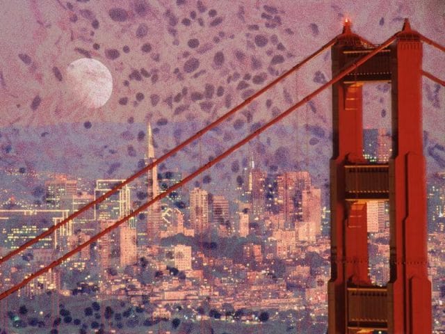 a city with a bridge