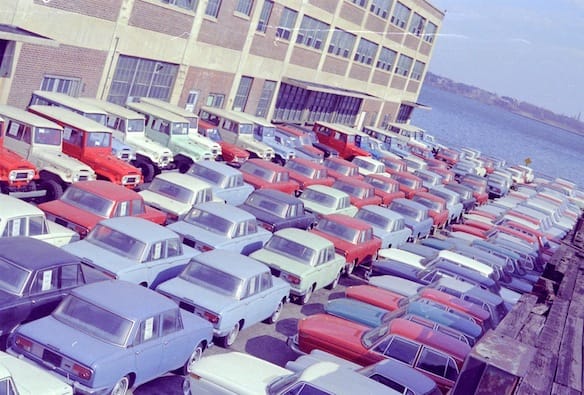 a parking lot full of cars