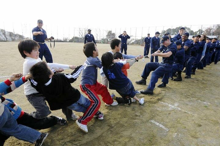 Tug of shop war accident video