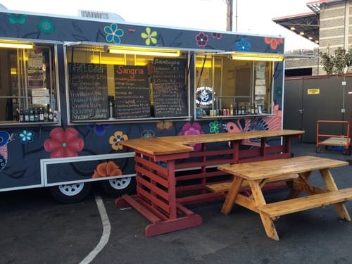 a food stand with a menu