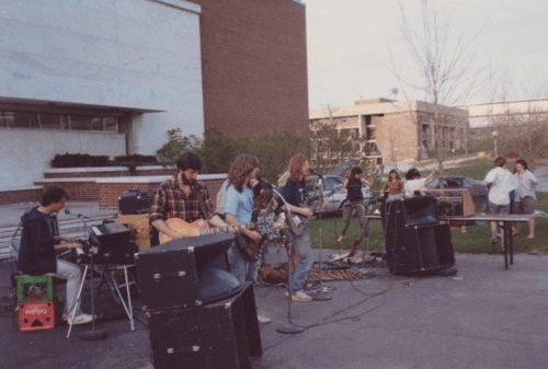 a group of people playing instruments