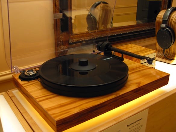 a record player on a table
