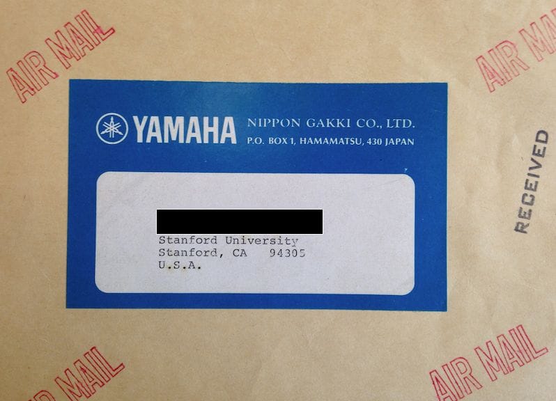 a blue and white box